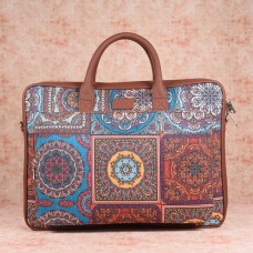 Multicolor Mandala Print Laptop Bag